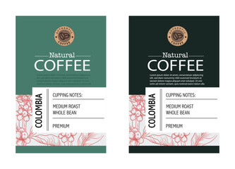 coffee tree and farmer of ink drawing sketch on background for label packaging, poster, banner, brochure, art print, painting illustration, book cover, book illustration 