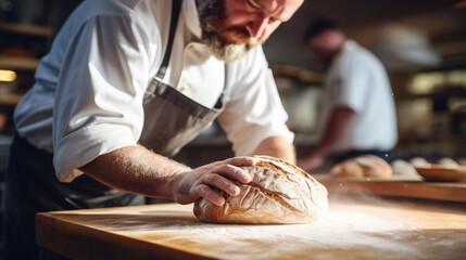 Culinary Artistry: The Skillful Hands of a Chef Making Bread with Almond Flour