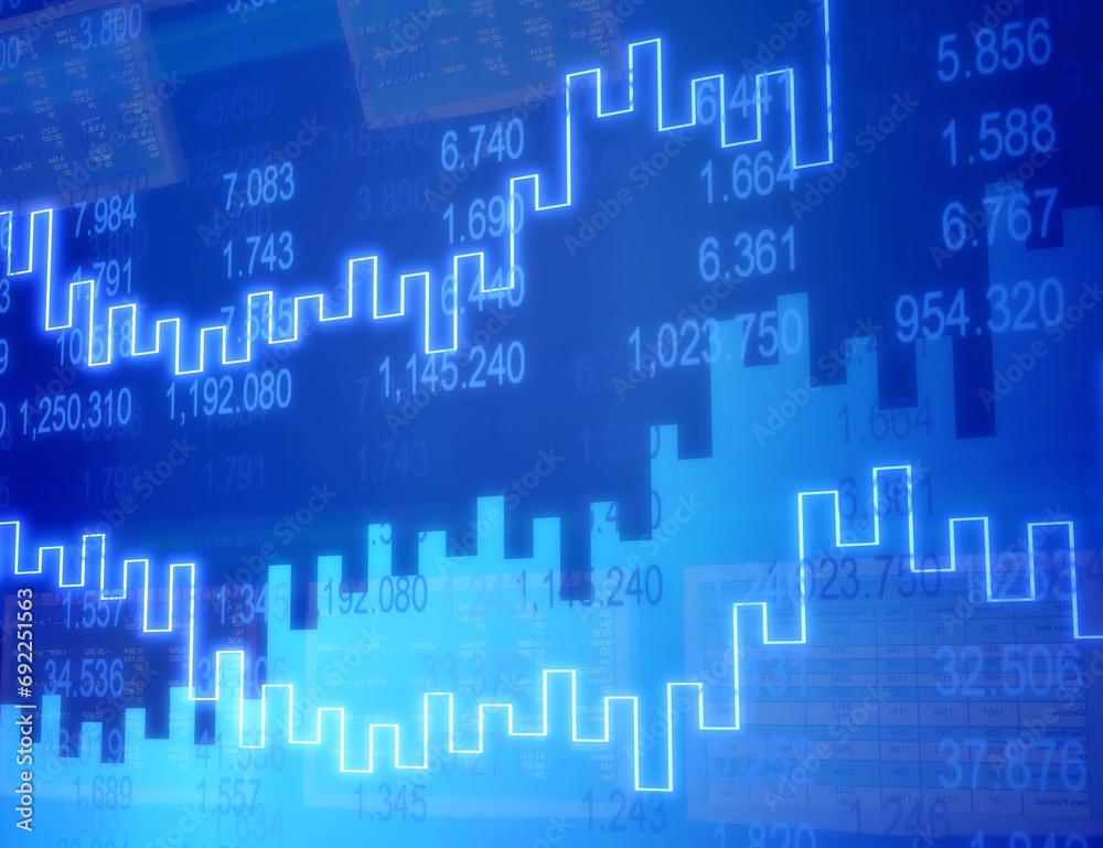 Poster Financial stock abstract chart with graph