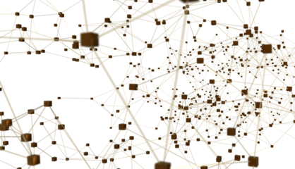 Abstract digital background of points and lines. Glowing plexus. Big data. Network or connection.