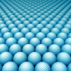 Fotobehang ゴルフボールの集合体 3DCG 被写界深度 © sasa katsu