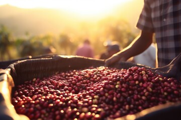 Fair Trade Coffee Initiatives: Showcase scenes from fair trade coffee initiatives globally,...