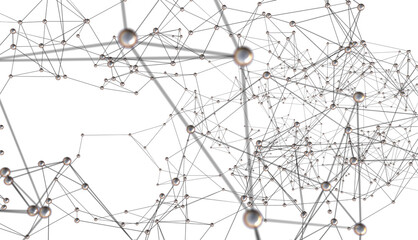 Obraz premium Neural network 3D illustration. Big data and cybersecurity