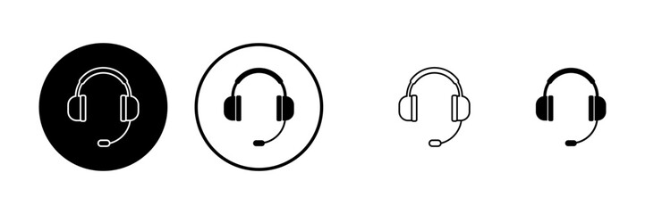 Headphone icons set. Headphone vector icon. Call us. Contact us