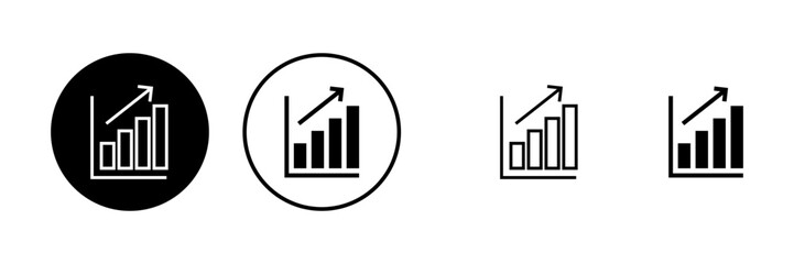 Growing graph Icons set. Chart icon. Graph Icon in trendy flat style isolated