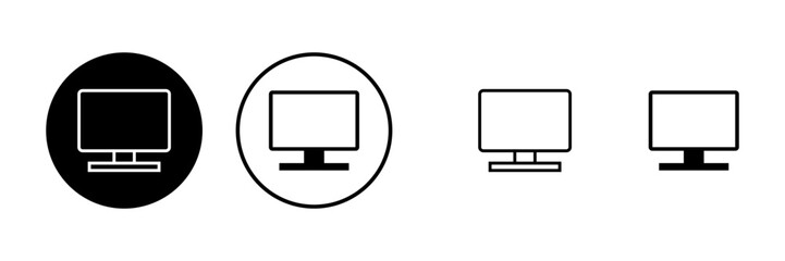 Computer icons set. PC Icon vector. Computer monitor icon. Flat PC symbol - obrazy, fototapety, plakaty