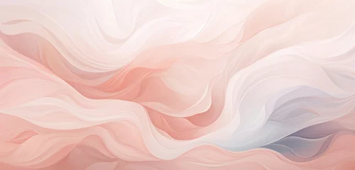 Deurstickers A light pale vector backdrop, where abstract white and grey patterns interplay with radiant coral pink hues, offering a harmonious and aesthetically pleasing digital canvas. © Yasin Arts