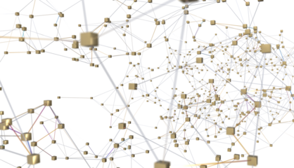 network shape. Abstract 3D render