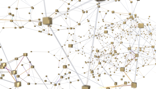 network shape. Abstract 3D render