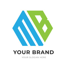 Set of Letter MB, BM, B, M Logo Design Collection, Initial Monogram Logo, Modern Alphabet Letter MB, BM, B, M Unique Logo Vector Template Illustration for Business Branding.