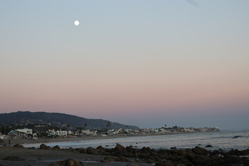 Moon over Malibu Cove