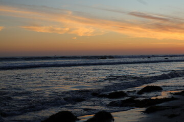 Sunset and Ocean waves