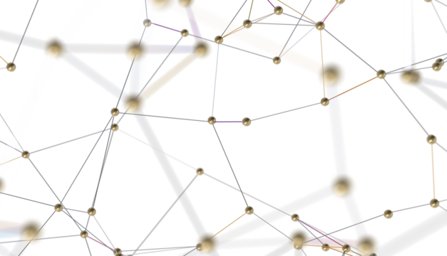 Connecting lines and dots.Big data visualization