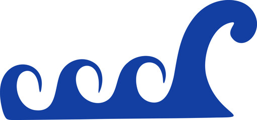 Sea waves shape vector illustration. Simple waves silhouette design element