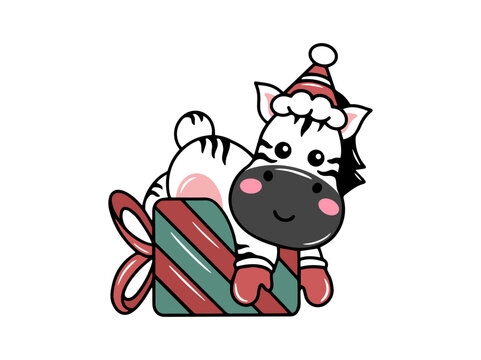 Zebra Illustration for Christmas Day	
