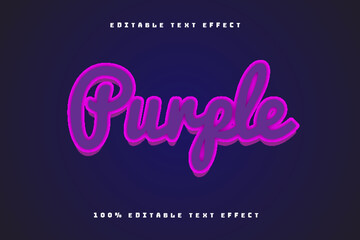 Purple Editable Text Effect 3D Emboss Cartoon Style