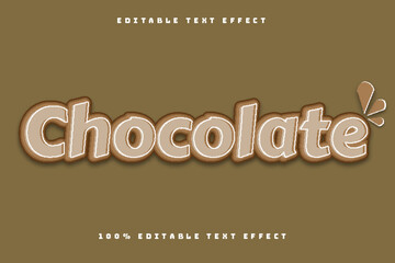 Chocolate Editable Text Effect Emboss Cartoon Style