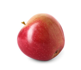 One ripe red apple isolated on white