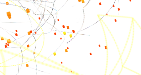 Neural network 3D illustration. Big data and cybersecurity