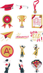 Playful Hand Drawn Graduation Illustration Set