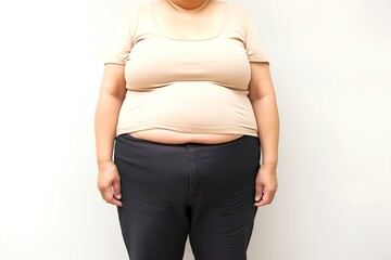 太っている高齢の女性