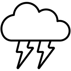 storm black outline icon, related to spring theme.