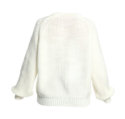 Warm knitted sweater isolated on white, back view