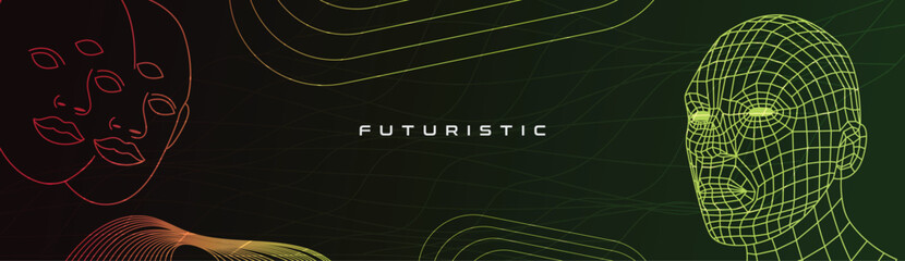 A technological futuristic background with modern line art and beautiful colors. Vector Background design.