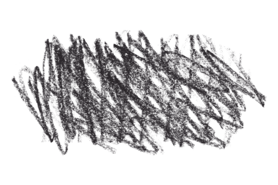 black pencil strokes isolated on transparent background