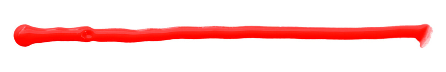 Red watercolor painted zigzag lines isolated on transparent background.