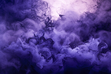 Smoke mist texture. Mysterious purple, grey, black colors in a smokey, hazy room background. Water paint vape on black background. Rgb gaming, night club party abstract backdrop by Vita - obrazy, fototapety, plakaty
