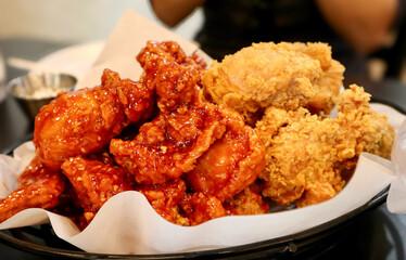 Korean Fried Chicken - soy garlic and hot spicy  