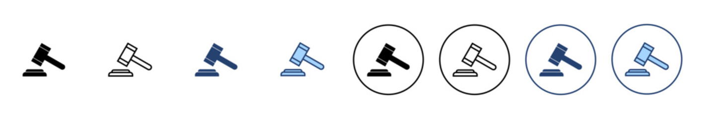 Gavel icon vector. judge gavel sign and symbol. law icon. auction hammer