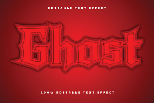 Ghost Editable Text Effect 3D Emboss Cartoon Style
