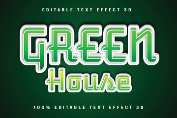 Green House Editable Text Effect 3D Emboss Cartoon Style