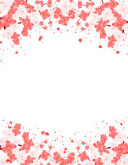 Sakura Bloom Frame. Flowers Blossom Border. Spring Floral Background. Blooming Flower illustration