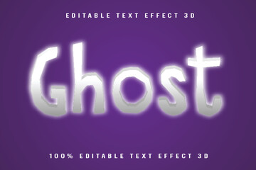 Ghost Editable Text Effect 3D Emboss Cartoon Style