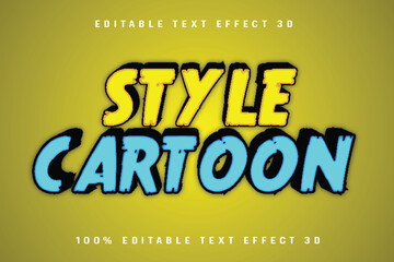 Style Cartoon Editable Text Effect 3D Emboss Cartoon Style