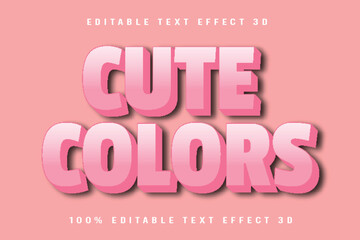 Cute Colors Editable Text Effect 3D Emboss Cartoon Style