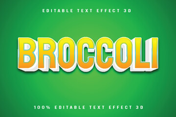 Broccoli Editable Text Effect 3D Emboss Cartoon Style