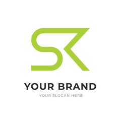 Set of Letter SK, KS, S, K Logo Design Collection, Initial Monogram Logo, Modern Alphabet Letter SK, KS, S, K Unique Logo Vector Template Illustration for Business Branding.