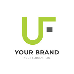Set of Letter UF, FU, U, F Logo Design Collection, Initial Monogram Logo, Modern Alphabet Letter UF, FU, U, F Unique Logo Vector Template Illustration for Business Branding.