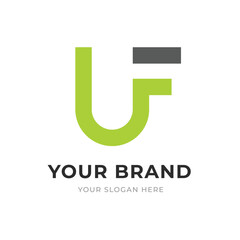 Set of Letter UF, FU, U, F Logo Design Collection, Initial Monogram Logo, Modern Alphabet Letter UF, FU, U, F Unique Logo Vector Template Illustration for Business Branding.