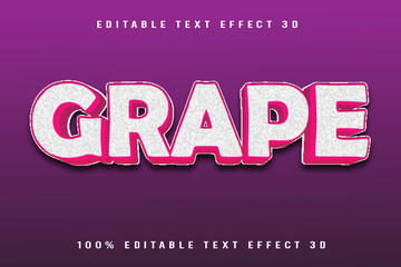 Grape Editable Text Effect 3D Emboss Cartoon Style