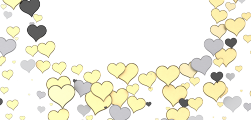 Falling red and pink hearts isolated on transparent background. Valentine’s day design