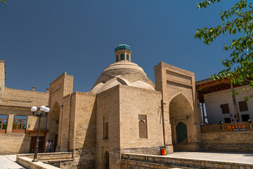Beautiful historical buildings in the Old Town of Bukhara, Uzbekistan