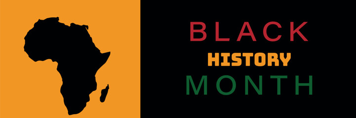 Banner for Black History Month with map of Africa 