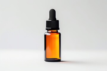 Fototapeta premium Close up, Dropper bottle Mock up for cosmetic skin care medical product Essential oil isolated on white background.