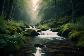 Zelfklevend Fotobehang agua,cristalina,del bosque. © carlos