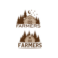 Vintage farm barn forest wood logo vintage design template inspiration
